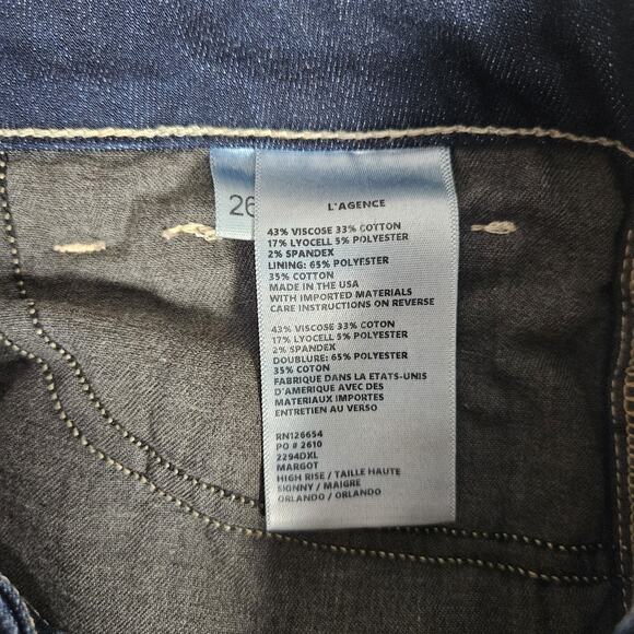 L' Agence Jeans Womens 26 Blue Margot High Rise Skinny Normcore Minimalist - Picture 4 of 10